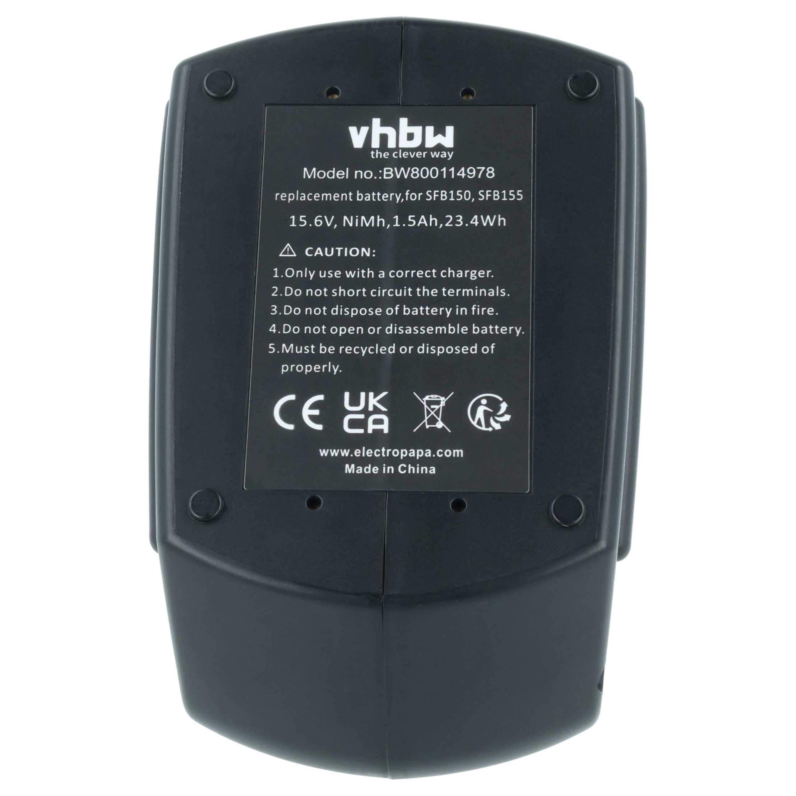 vhbw 2x NiMH akumulator 1500 mAh (15,6 V) do elektronarzędzi narzędzia Powertools Tools jak Hilti SFB150