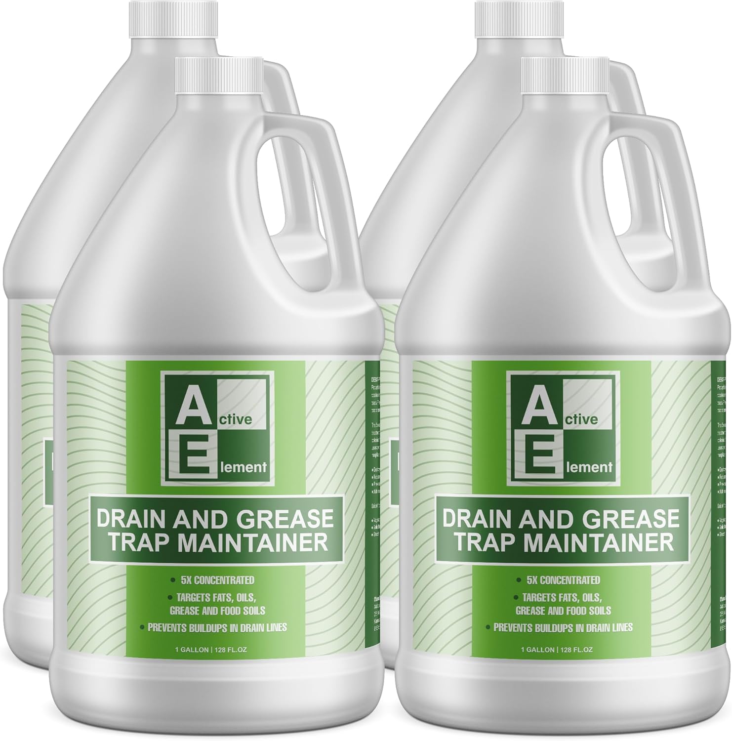 Drain and Grease Trap Maintainer- 4 Gallon (Contains 512 Treatments) - Biological Formula - Breaks Down Fats Oils and Grease - Grease Traps, Drain, Septic Systems, Sewers- Deodorizer