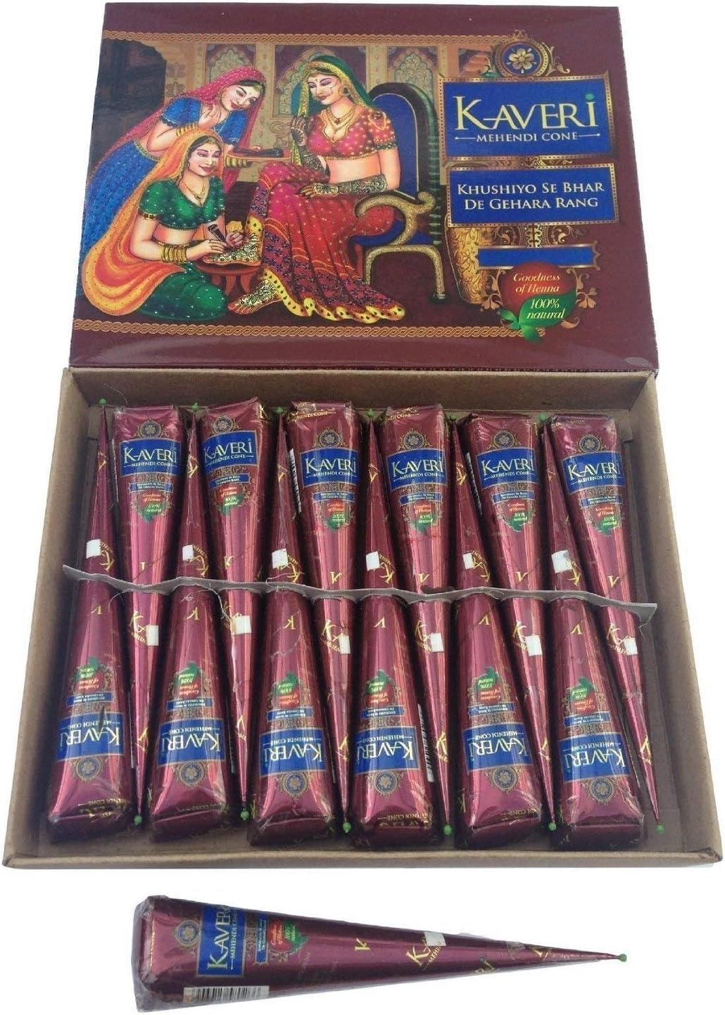 Organic Ready to Use Henna Paste Hair Color and Hair Dye Cones 12 Pcs