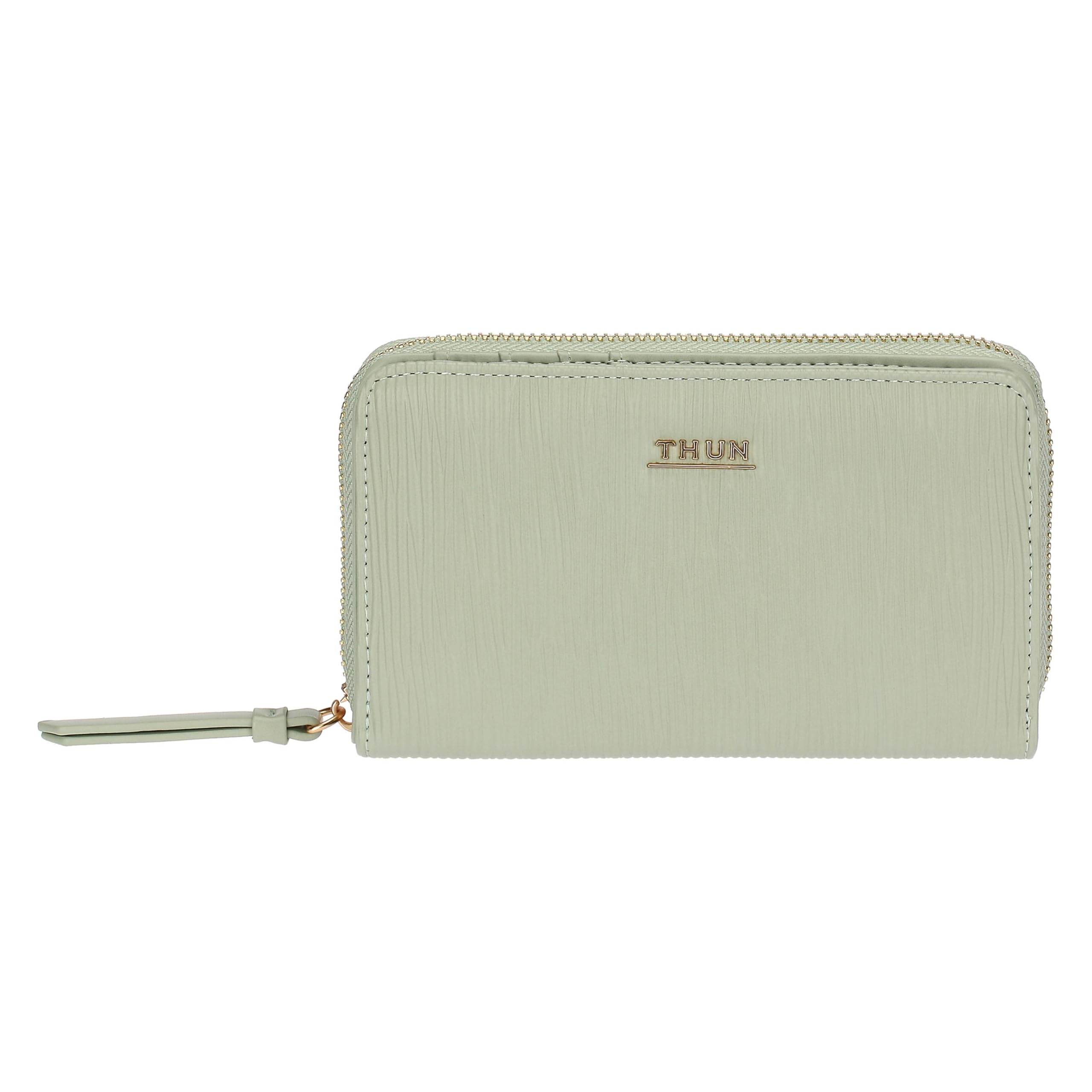 THUN - Portafoglio medio, verde - ecopelle - Collezione Sempre con me - 16.3 x 3 x 10 cm