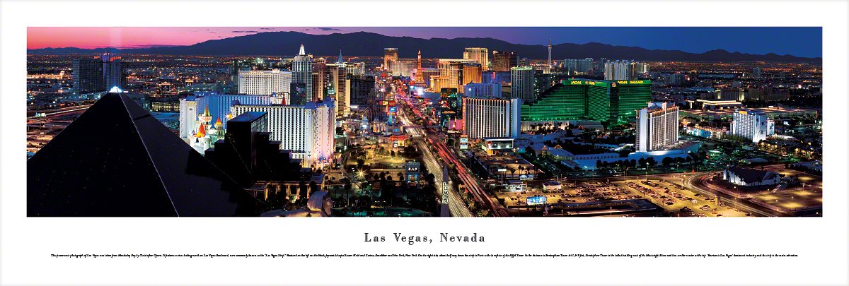 Las Vegas, Nevada - Unframed Blakeway Panoramas Print