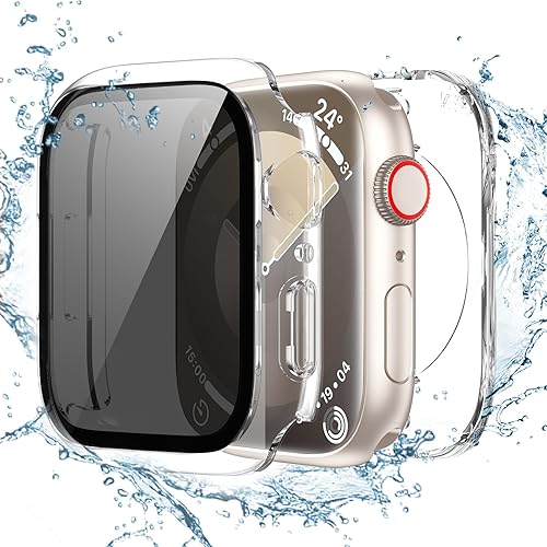 Miniatura 8 de Tensea Funda protectora de pantalla impermeable para Apple Watch (2 en 1) para Apple Watch Series 9, 8, 7, 1.772 in, iWatch protector de