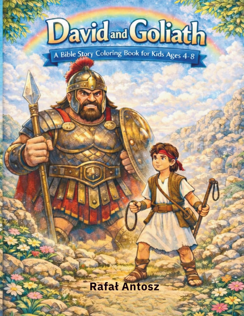 David and Goliath: A Bible Story Coloring Book for Kids Ages 4–8 (Bible Coloring Stories for Kids)