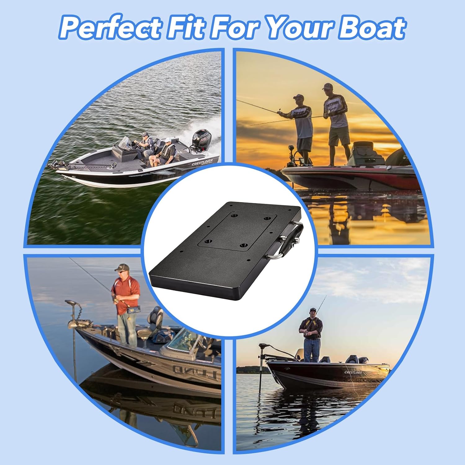 MKA-21 Quick Release Bracket 1854021,Fits Ulterra,Terrova,PowerDrive,PowerDrive V2,Deckhand 40,Pontoon Trolling Motors,Easy Install Mounting Bracket,Black