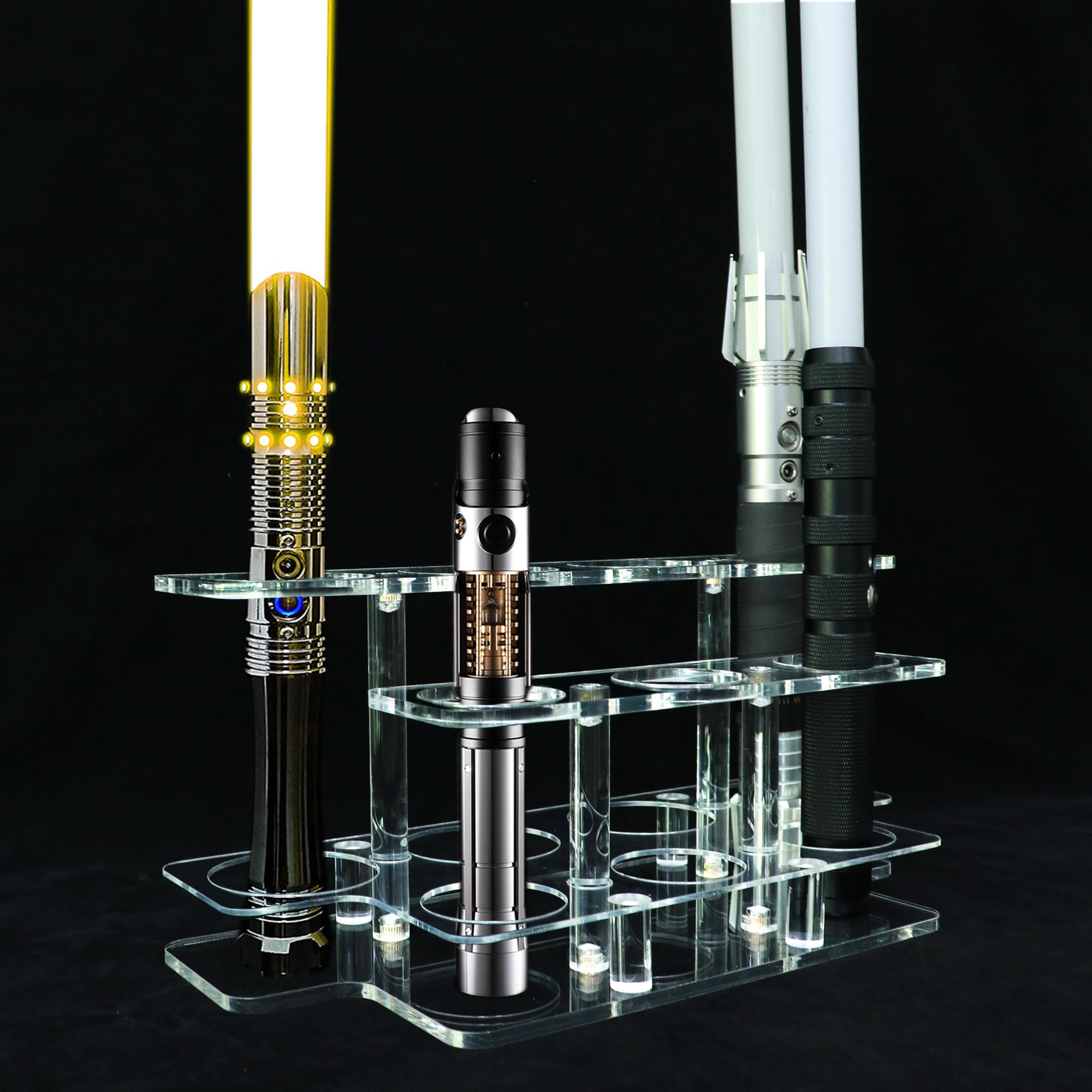 Présentoir pour sabre laser en acrylique de table, support multi-trous pour ranger 7 sabres