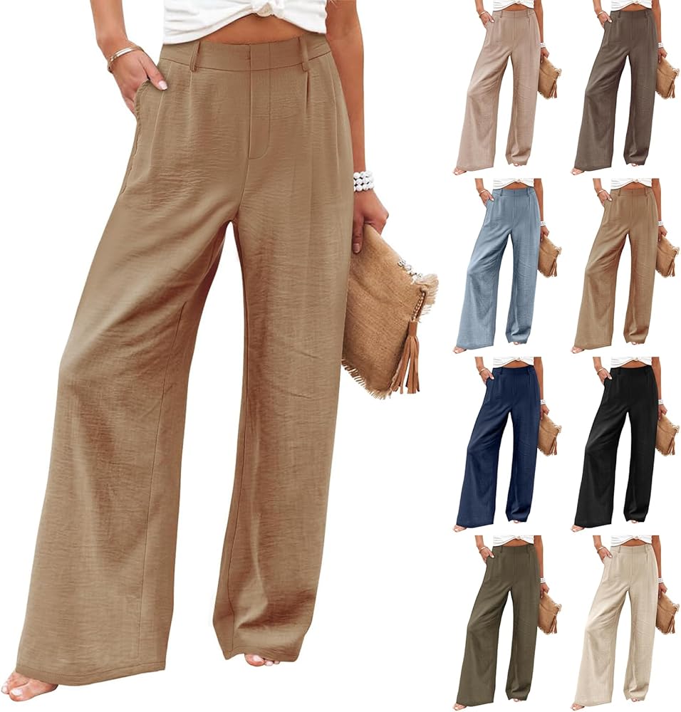 Bakgeerle Womens Dress Pants Tummy Control Wide Leg Sweatpants