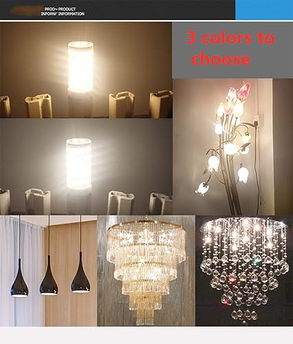 Miniatura 3 de Best to Buy® Paquete de 6 bombillas LED G9, 3 colores para elegir 4.5 W, equivalente a halógenos T4 G9 de 45 vatios, blanco cálido suave de 2700 K,