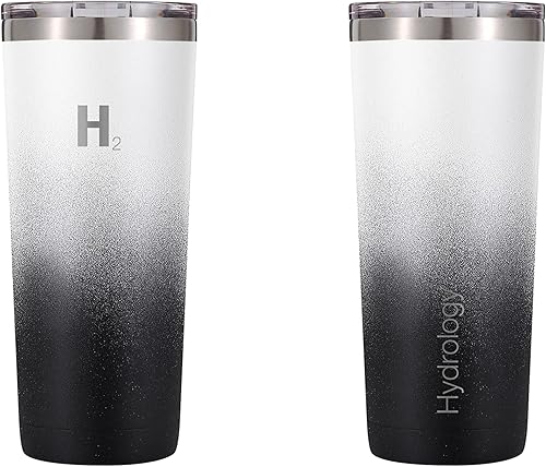 Miniatura 8 de H2 HYDROLOGY Vaso clásico con tapa y cuatro pajillas, vaso para agua de acero inoxidable con doble pared aislado al vacío y antideslizante para