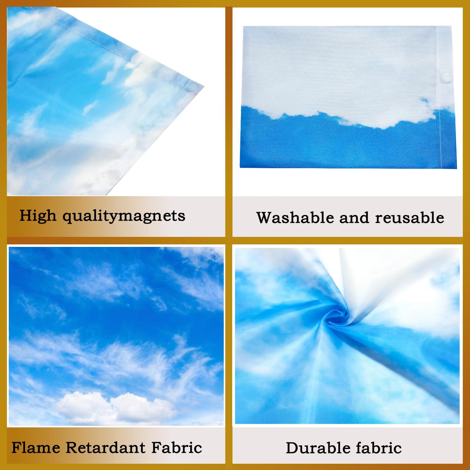 6 Pcs Fluorescent Light Covers - 4 x 2 Feet Covers for Ceiling Lights, Magnetic Light Filters for Classroom, Office, Hospitals, Home (Floating Clouds)