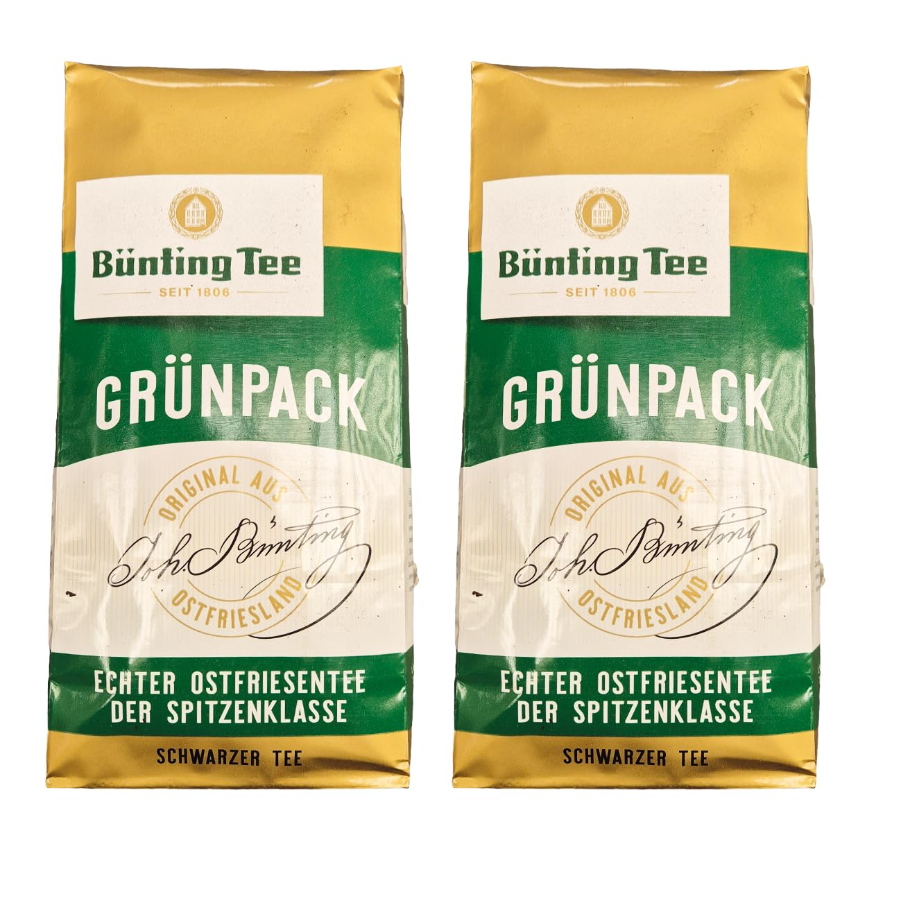 minafood - Zestaw: 2 x paczka zielonej herbaty 500 g, pakowana luzem, prawdziwa wschodnia herbata fryzyjska