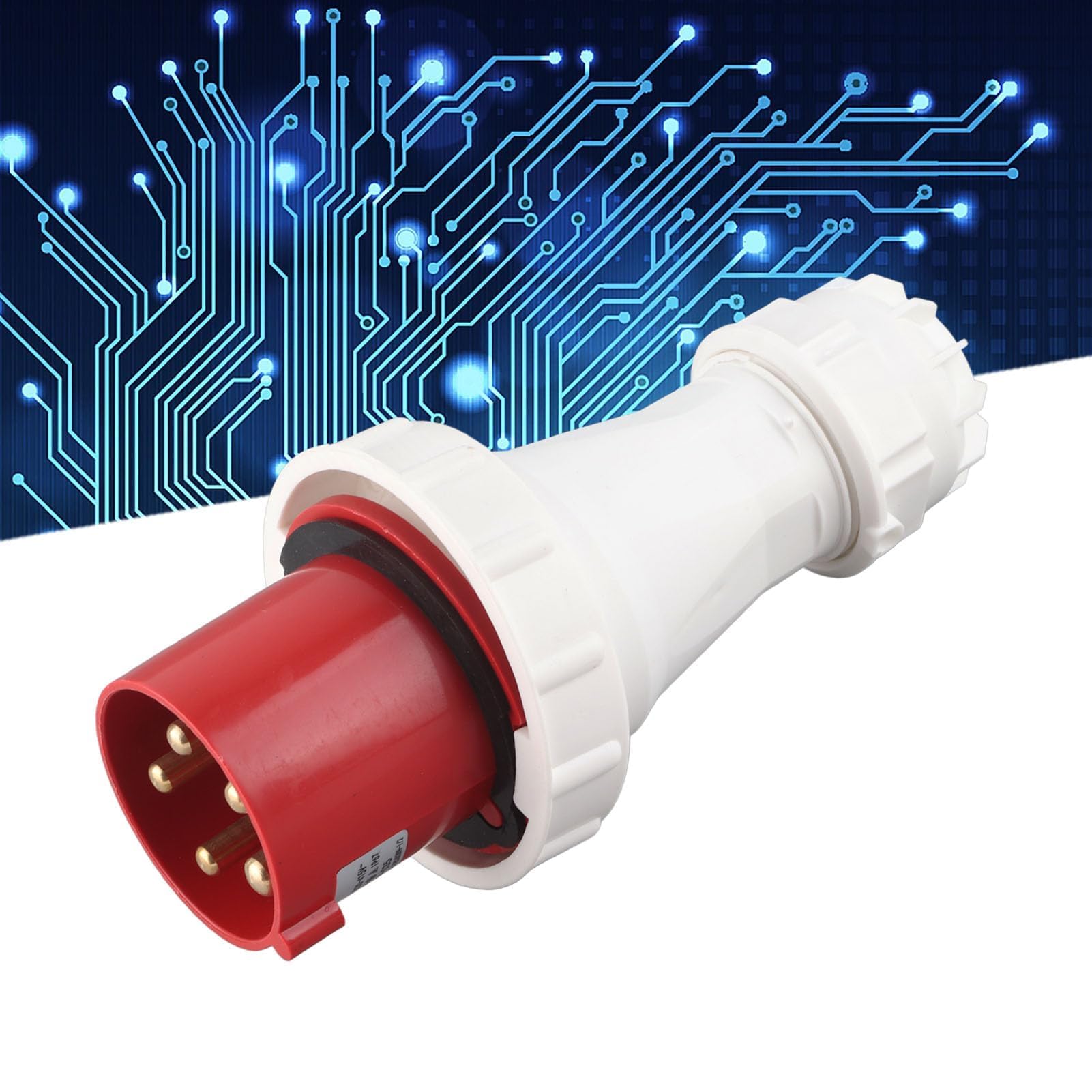 Fiche CEE, 63A 220‑415V Prise CEE Industrielle Rouge CEE Aviation Connecteur IP67 Étanche 5PIN Prise CEE pour Extérieur