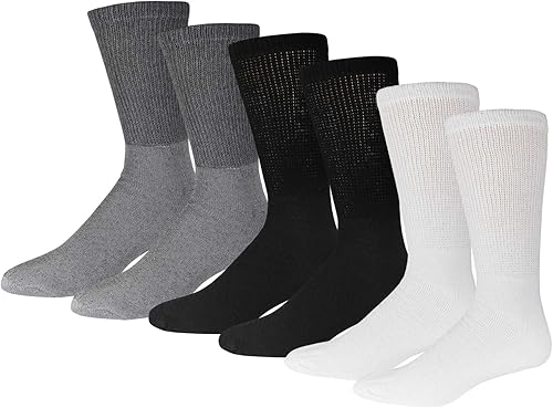 Vista 27 de Calcetines de algodón para neuropatía diabética grandes y altos, tamaño King para hombre atléticos y calcetines de cuarto (tamaño: 13-16), Cuarto