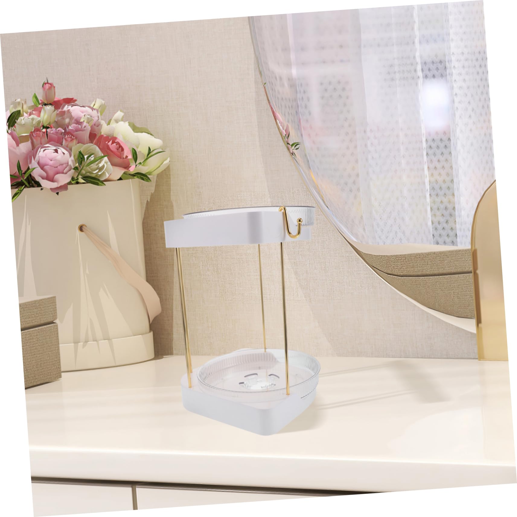 Organizer Rotante per Trucchi da Bagno Porta Profumo Multistrato Organizer Girevole per Cosmetici Portatile per Cura