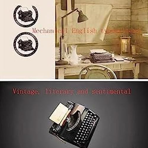Miniatura 2 de máquina de escribir manual tradicional estilo retro para escritores, máquina de escribir mecánica de estilo antiguo en inglés para notas, cartas o