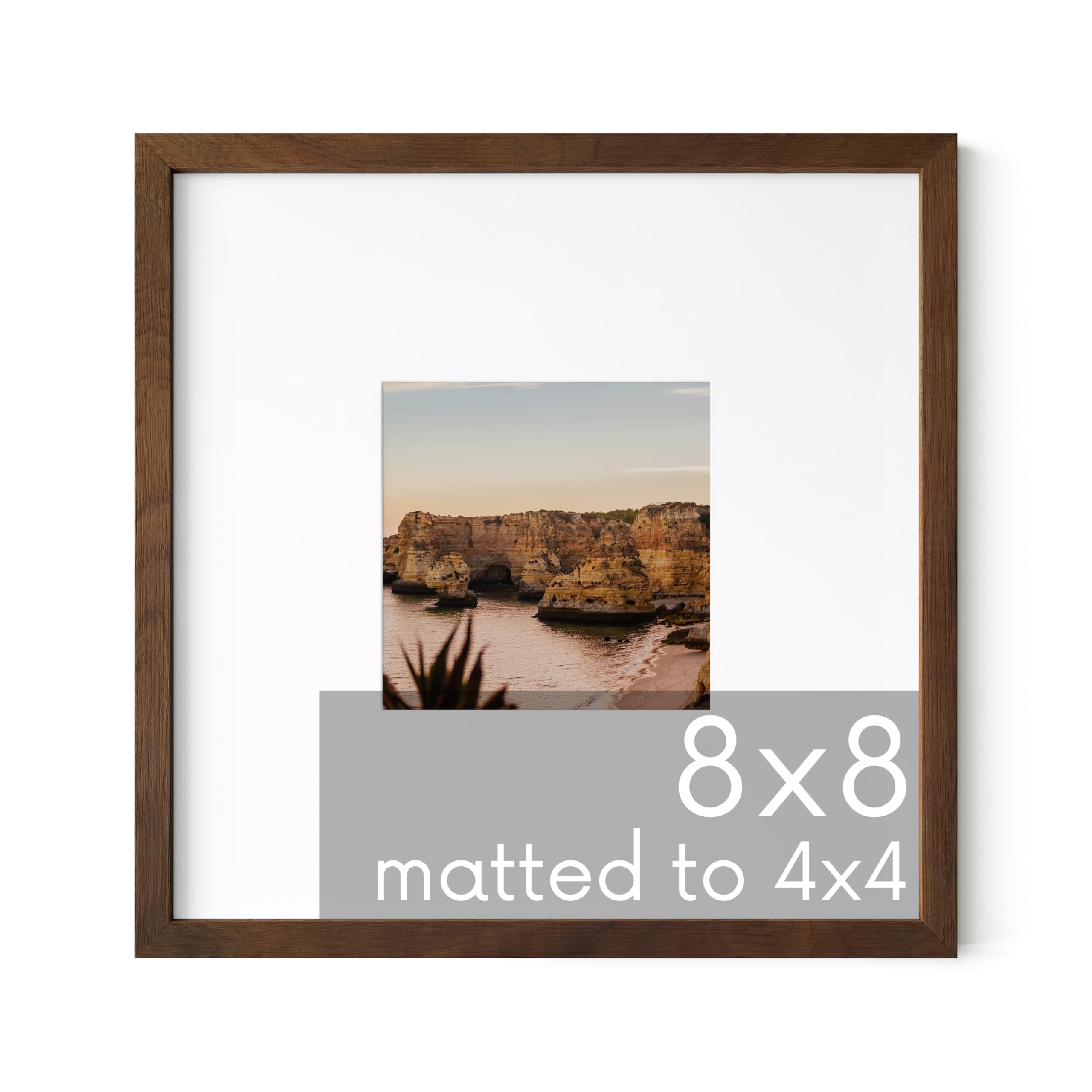 Amazon.com - HAUS AND HUES Walnut Oak Wood 8x8 Picture Frame