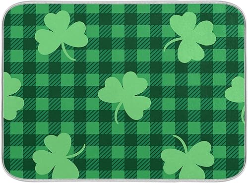 Alfombras de baño suaves y antideslizantes con diseño de trébol del día de San Patricio cubierta lavable absorbentes para decoración del hogar