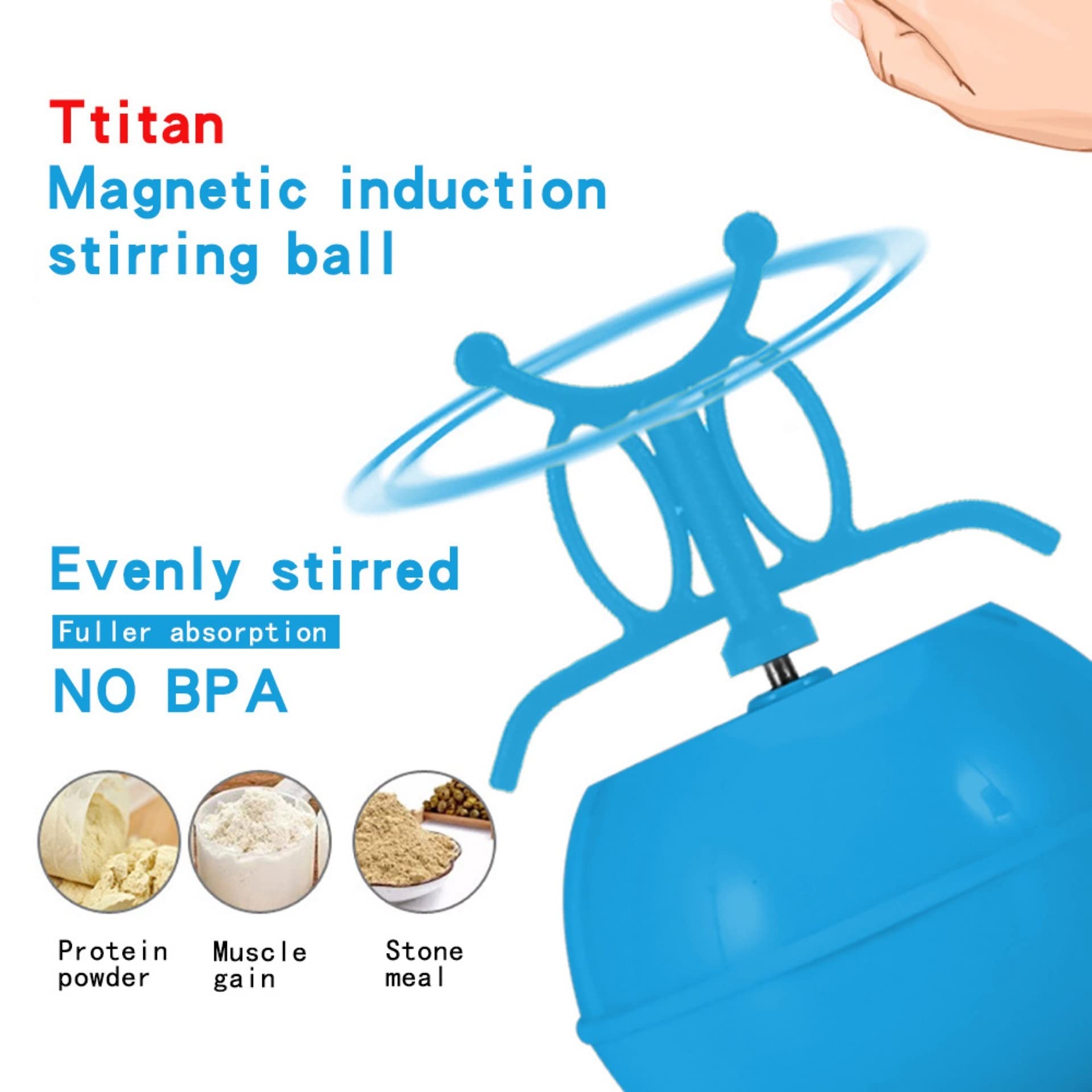 450 ML Shaker Proteico Elettrico Bottiglia Shaker Per Proteine ​​Portatile Frullatore Per Frullati Movimento Automatico Vortex Senza BPA A Prova Di Perdita Per Ufficio, Palestra, Viaggi