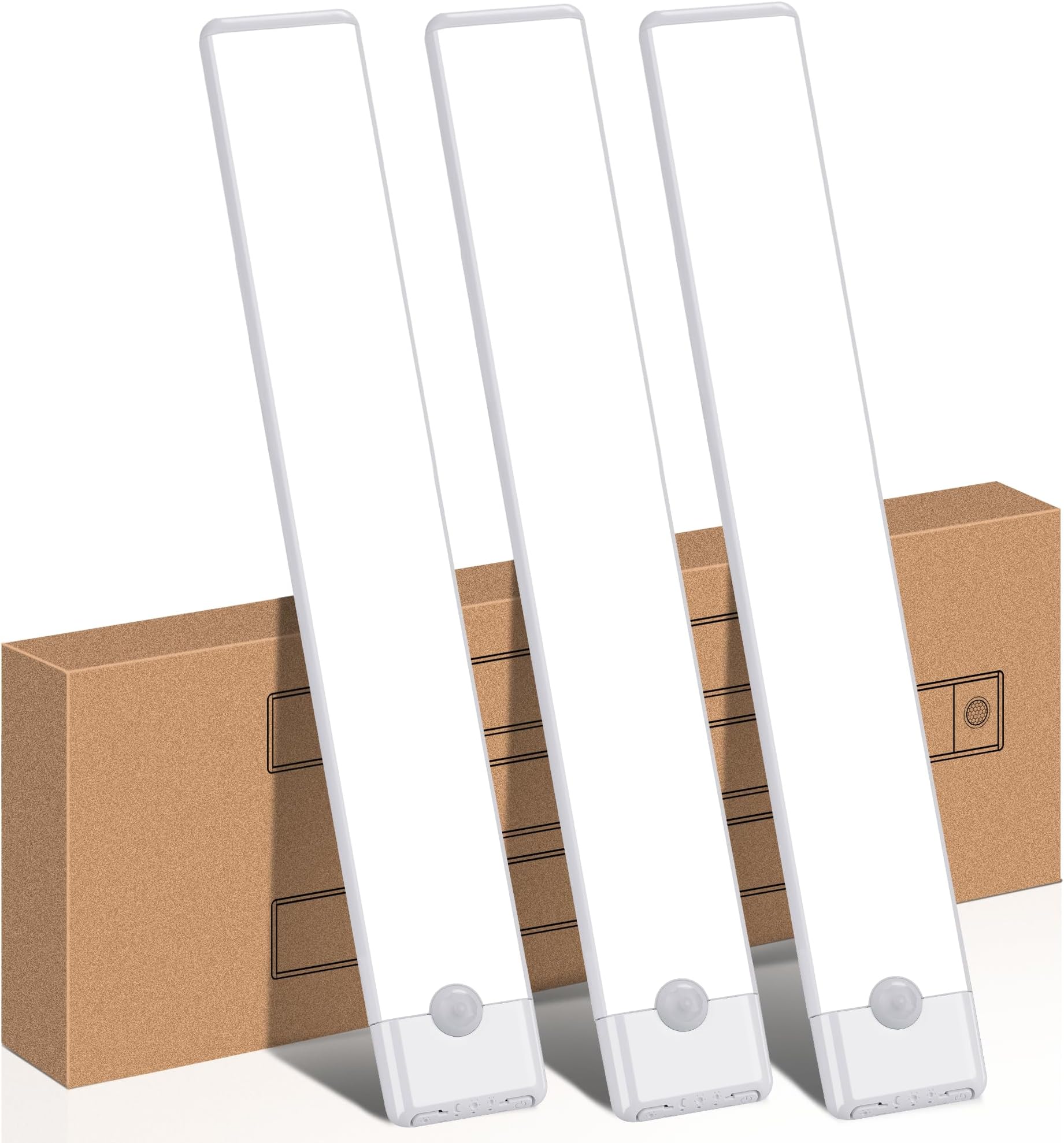 Motion Sensor Under Cabinet Lights, Magnetic Rechargeable Under Counter Closet Light, Wireless Night Light Bar Stick-On, 3-Pack, Cool White