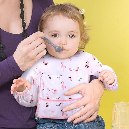 Miniatura 5 de Accmor Paquete de 3 baberos de manga larga, baberos impermeables para bebé de 6 a 36 meses