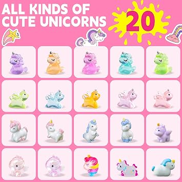 20 Pack Unicorn Bath Bombs for Kids Girls with Toys inside Kids Bath Bombs with Surprise Birthday Gifts for Girls Age 3 4 5 6 7 8 9 10 Years Old Bubble Bath Organic Natural Christmas Stocking Stuffers
