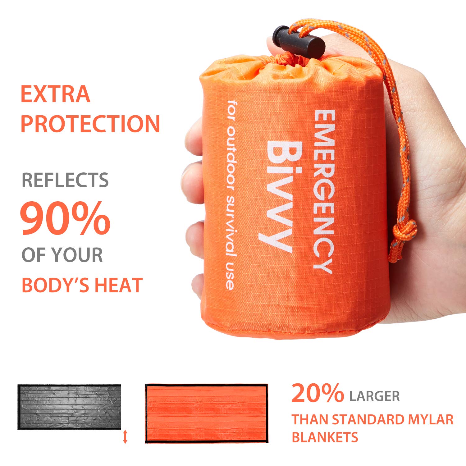 Buy Emergency Sleeping Bag, 2 Packs Ultra Waterproof Lightweight