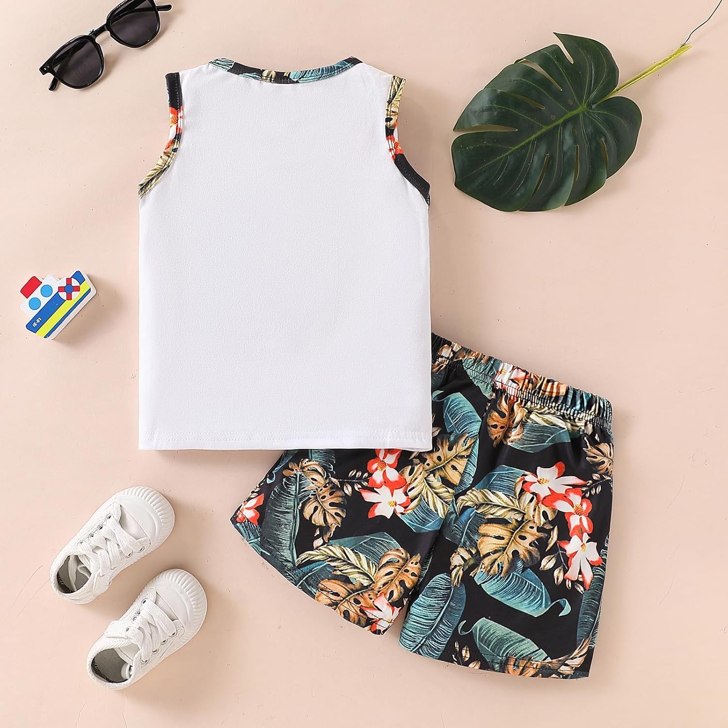 2-7 T Toddler Baby Boy Outfits Shorts Sleeve Summer Beach Cocos T Shirts + Shorts Clothing Set - Image 7