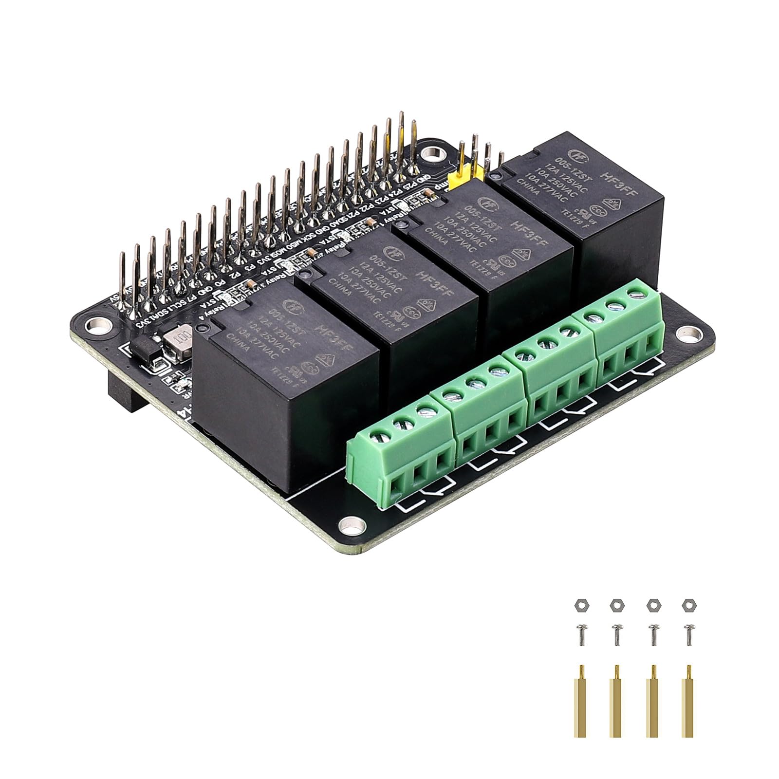 Cappellino relè a 4 canali per computer a scheda singola Raspberry Pi | Isolamento dell'accoppiatore ottico, doppia alimentazione 3.3V/5V, 4 canali indipendenti, codici demo Python/C
