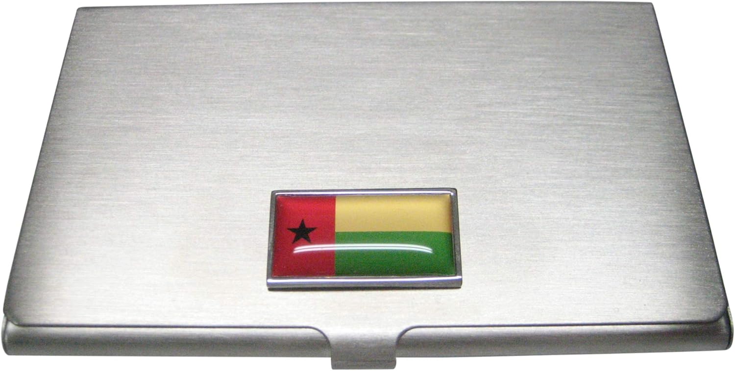 Kiola Designs Thin Bordered Republic of Guinea-Bissau Flag Business Card Holder