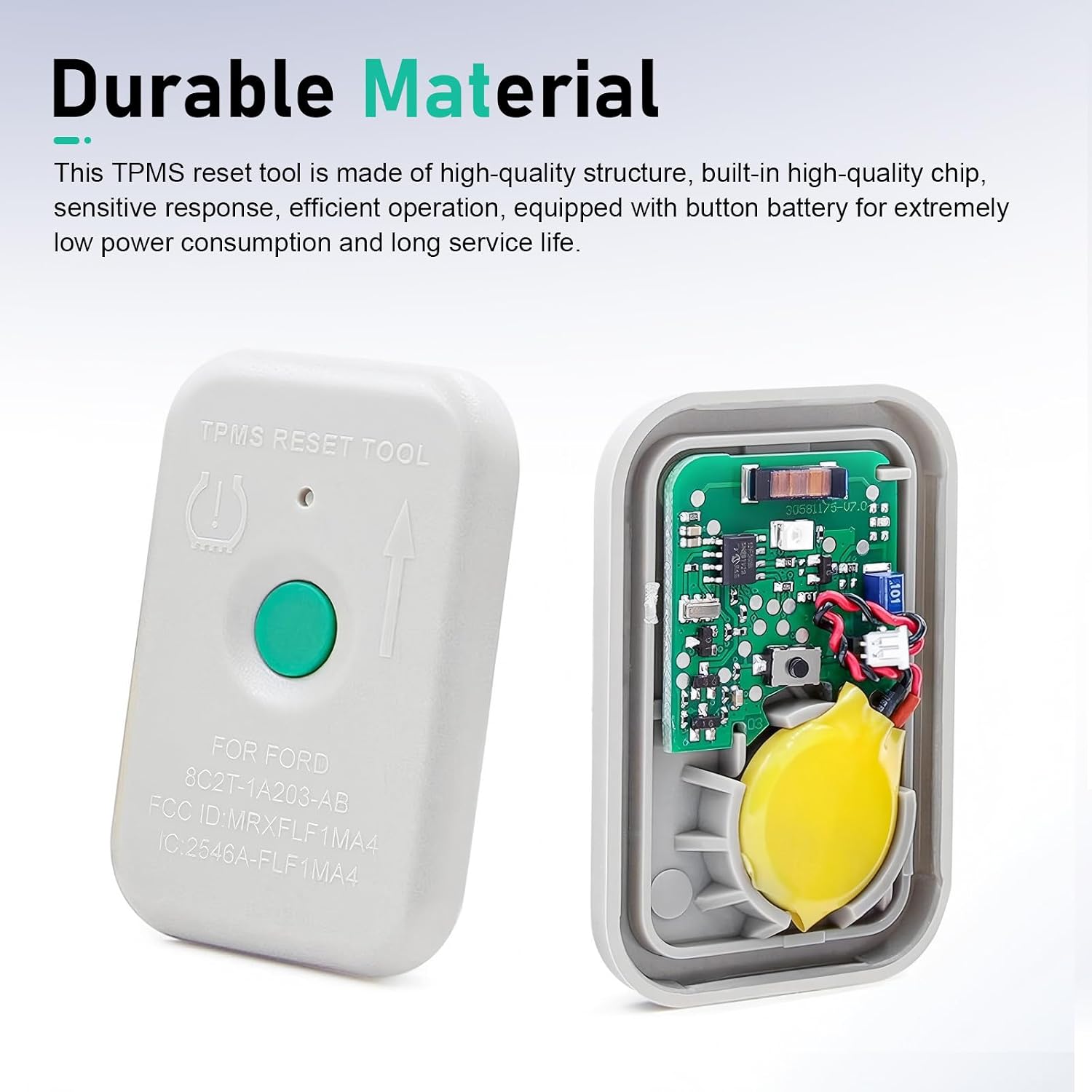 Car TPMS Programming Tool, Tire Pressure Activation & Reset Tool, Portable Sensor Relearn Device OEM# 8C2T-1A203-AB, Compatible with Ford F-150 Ranger Edge Explorer Mustang (White)