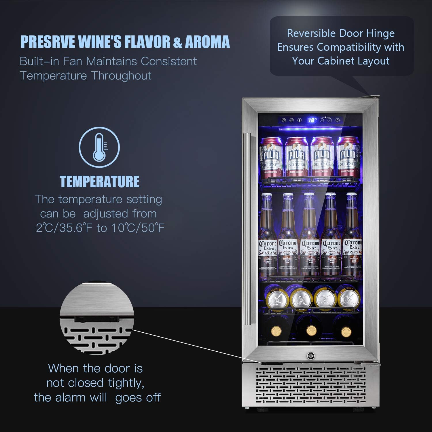 Blасk Frіdау - 60% оƒƒ Antarctic Star 15 Inch Beverage Refrigerator Buit-in Wine Cooler Mini Fridge Clear Glass Door Digital Memory Temperature Control, Beer Soda LED Light, Quiet Operation (15 Inch)
