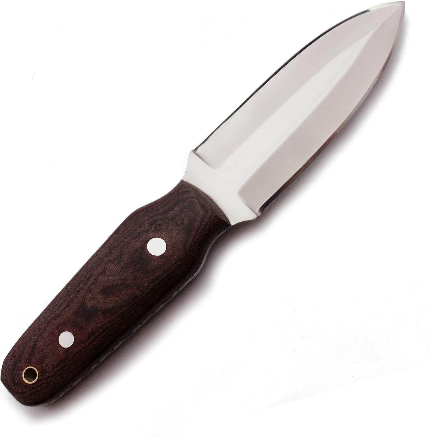 GCS Handmade Micarta Handle D2 Tool Steel Tactical knife Hunting Knife DaggerKnife with leather sheath Full tang blade designed for Hunting & EDC GCS 187 Brown