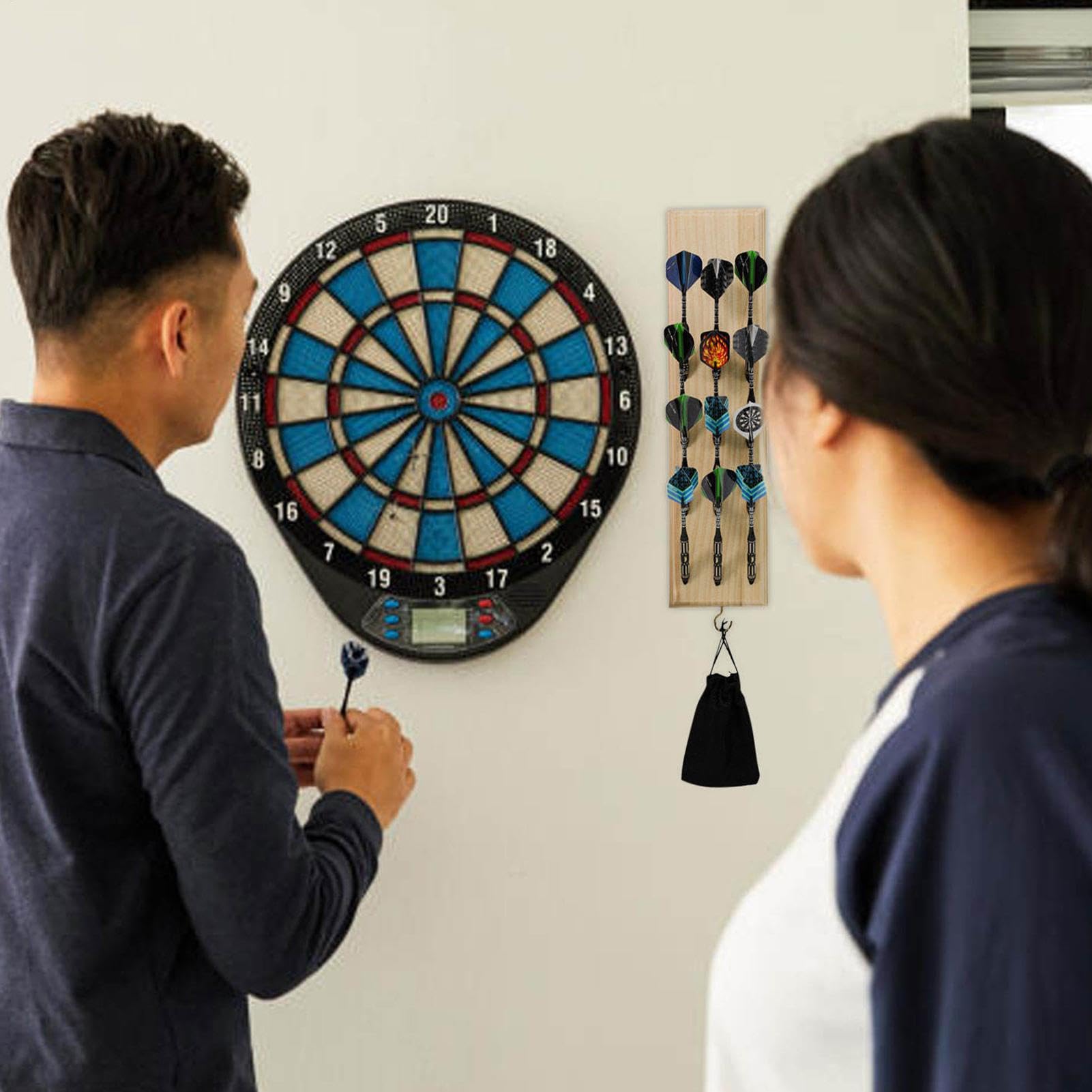 Dart-Wandhalterung für Dartpfeile, Wandhalterung, Dartständer für die Wand, Dart-Ständer für die Wand, mit Aufbewahrungstasche und Schrauben, um 12 F anzuzeigen