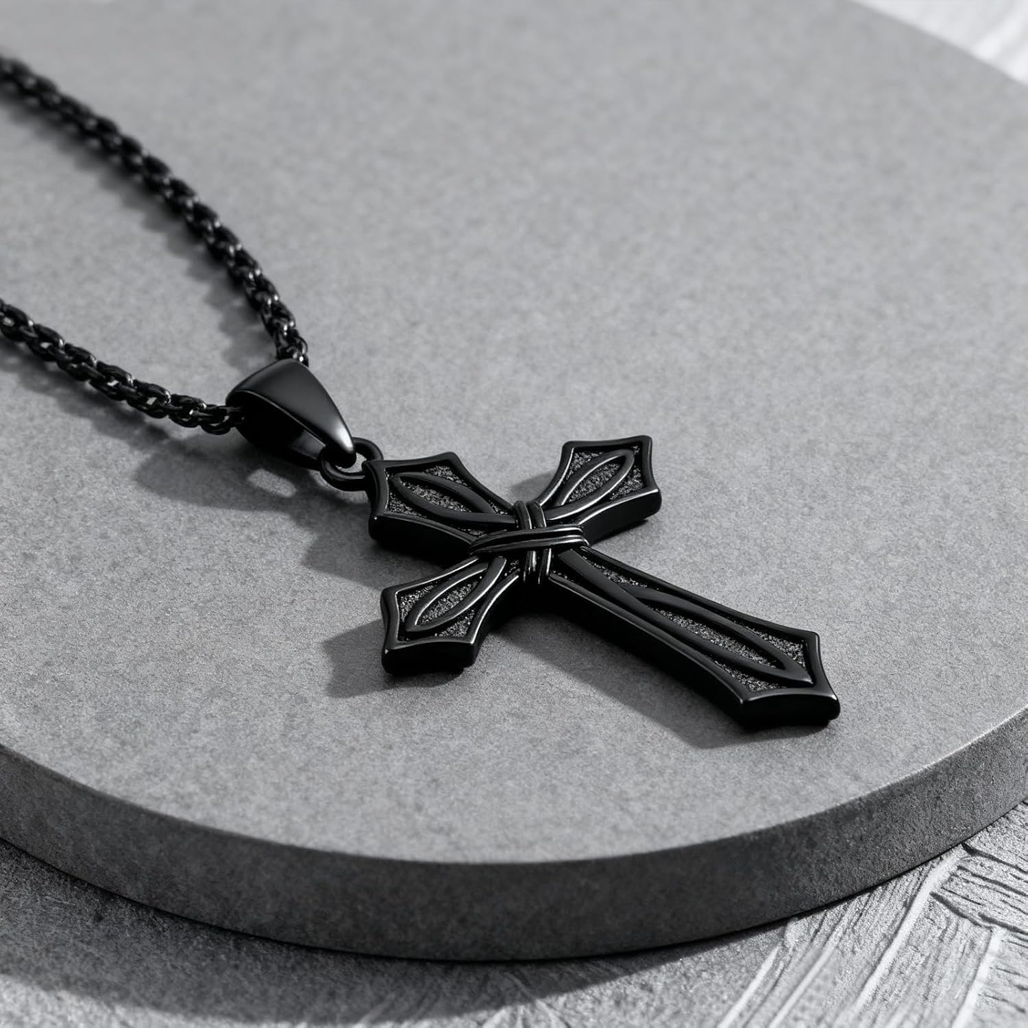 KiiKii Celtic Cross Necklace for Men Women 925 Sterling Silver Vintage Black Crucifix Pendant Christian Jewelry Gifts for Dad Husband Boyfriend - Image 3