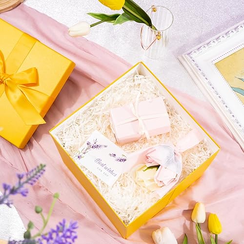 Vista 73 de RUSPEPA Caja de regalo mediana azul real con tapas, cinta y papel de seda, caja de regalo plegable perfecta para cumpleaños, graduación, día