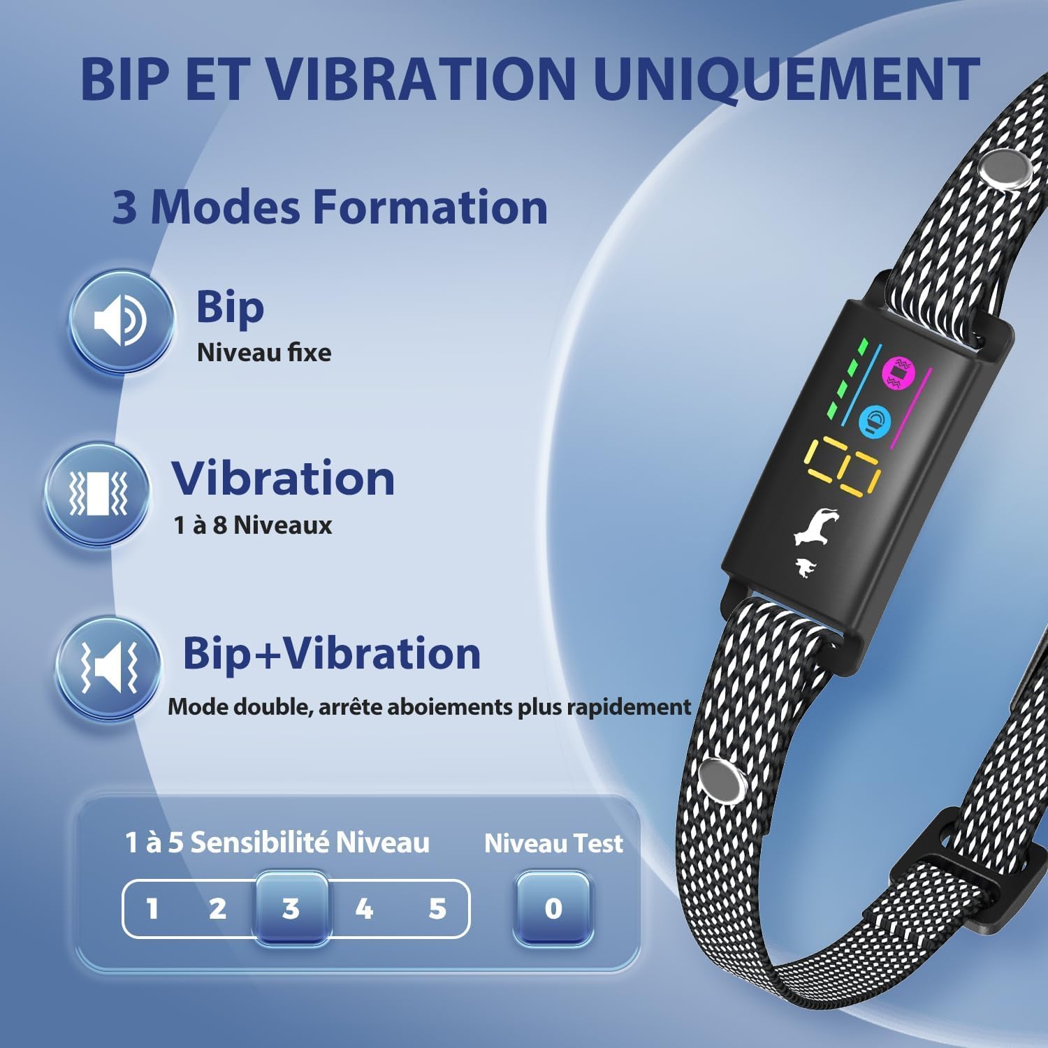 Collier anti aboiement durable et étanche