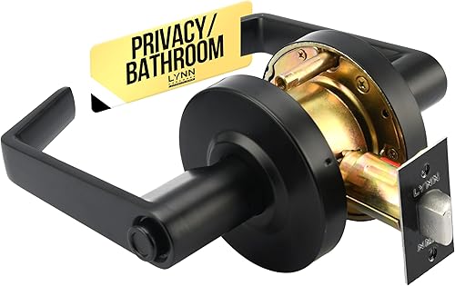 Miniatura 13 de LYNN HARDWARE Cerradura de puerta de palanca comercial de diseño medio/resistente, privacidad de baño con indicador de puerta, perilla de puerta de
