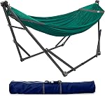 Tranquillo 600lb Capacité 2 Mise en place instantanée des personnes NO Vis nécessaire pliable double hamac portable avec support & Sac de transport pour le camping de jardin, Sky