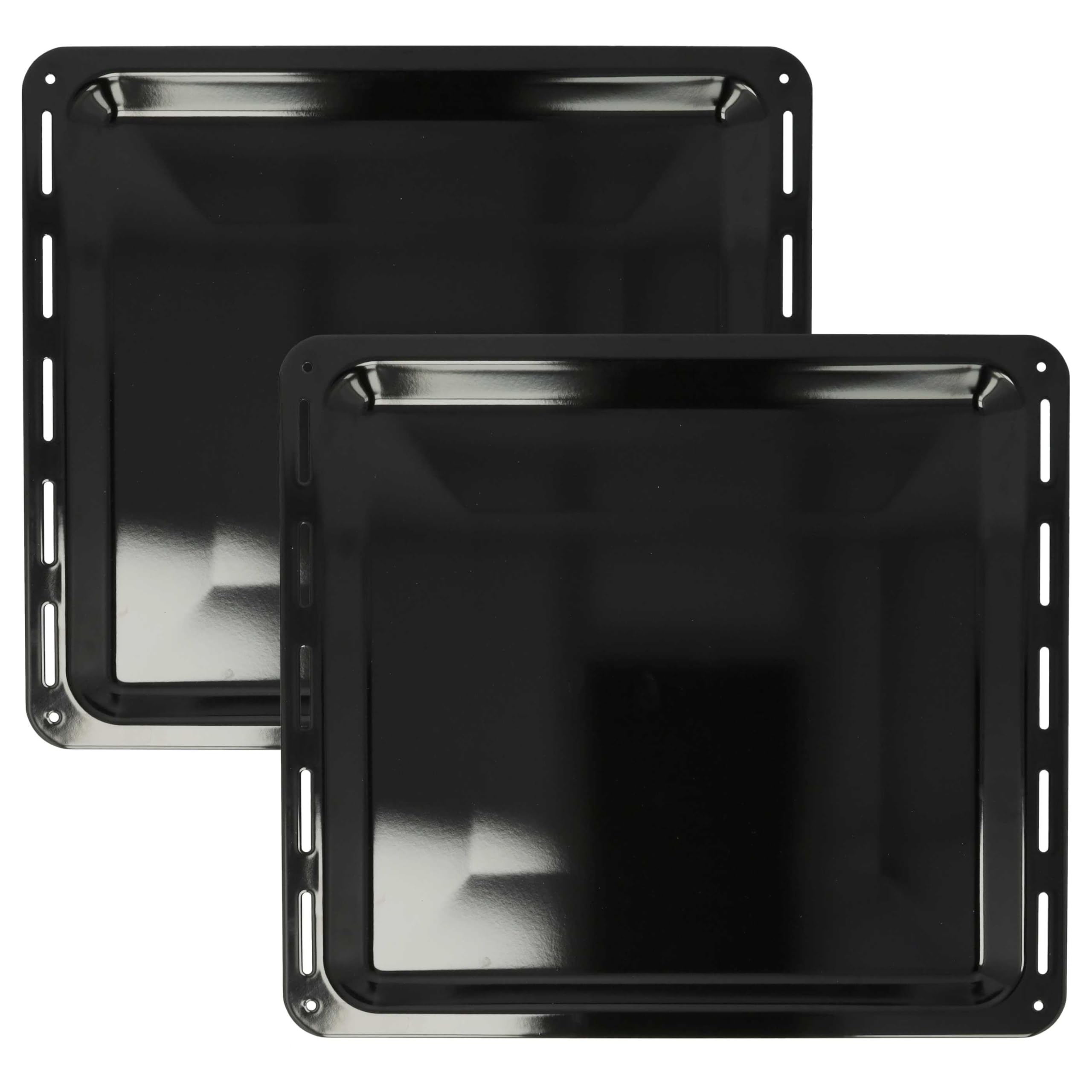 vhbw 2x Backblech kompatibel mit Zanker ZKH7413X | ZKH7413W, ZKH7413S, ZKH7413A Backofen - 42,2 x 37,6 x 2 cm, Antihaftbeschichtet, Emailliert Schwarz