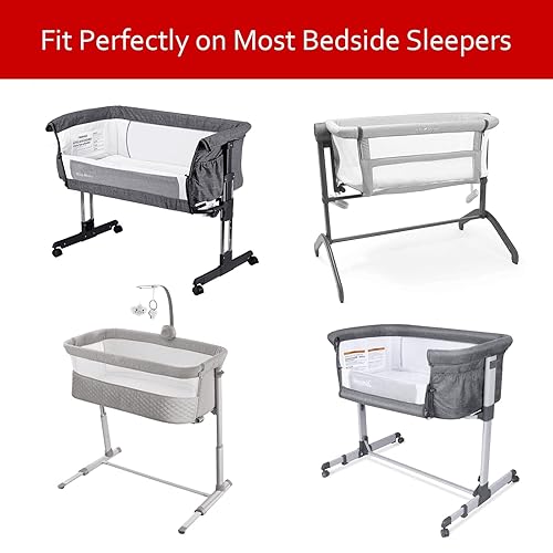 Miniatura 4 de Juego de 2 sábanas impermeables compatibles con Mika Micky & MiClassic & Milliard Moisés, se adapta a la mayoría de colchones de cuna, gris y azul