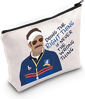 WZMPA Ted Quote Cosmetic Makeup Bag Ted Coach Motivational Fans Gift Doing The Right Things Is Never The Wrong Thing Zipper Pouch Bag For TV Show Fans, Doing Right Thing, Fit