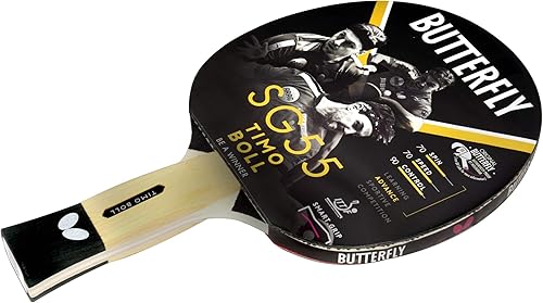 Butterfly Timo Boll SG55 - Bate de tenis de mesa - ITTF aprobado 0.059 in Pan Asia caucho, blanco