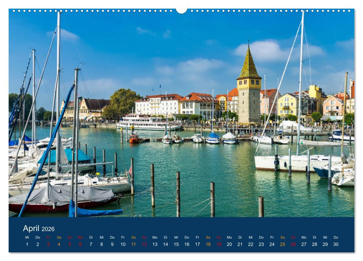 Ansichten vom Bodensee (Wandkalender 2026 DIN A2 quer), CALVENDO Monatskalender: Ansichten vom wunderschönen Bodensee (CALVENDO Orte)