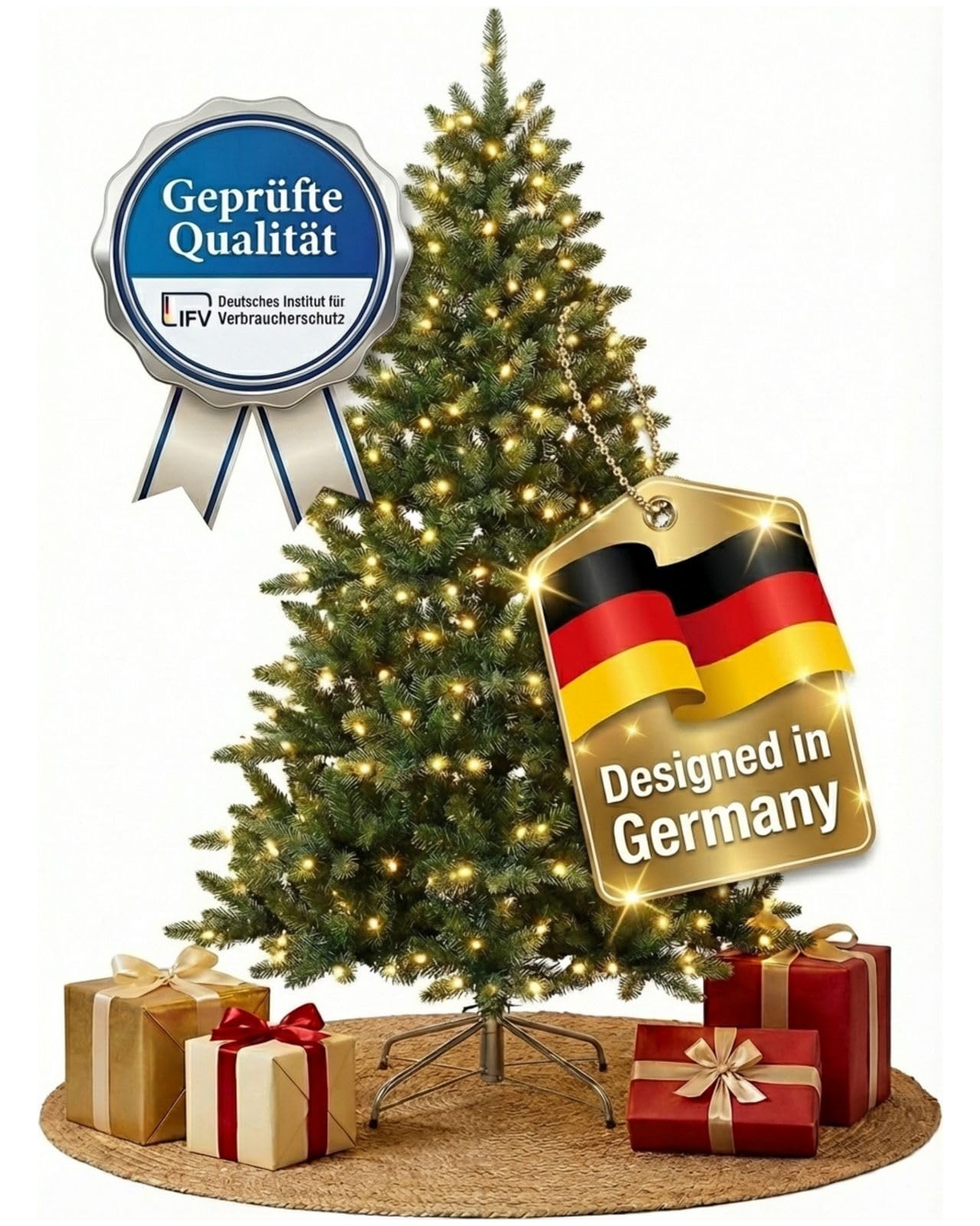 XENOTEC Weihnachtsbaum 85cm - Künstlicher Weihnachtsbaum mit Beleuchtung - Tannenbaum Künstlich/Weihnachtsbaum Künstlich - Christmas Tree/Christbaum