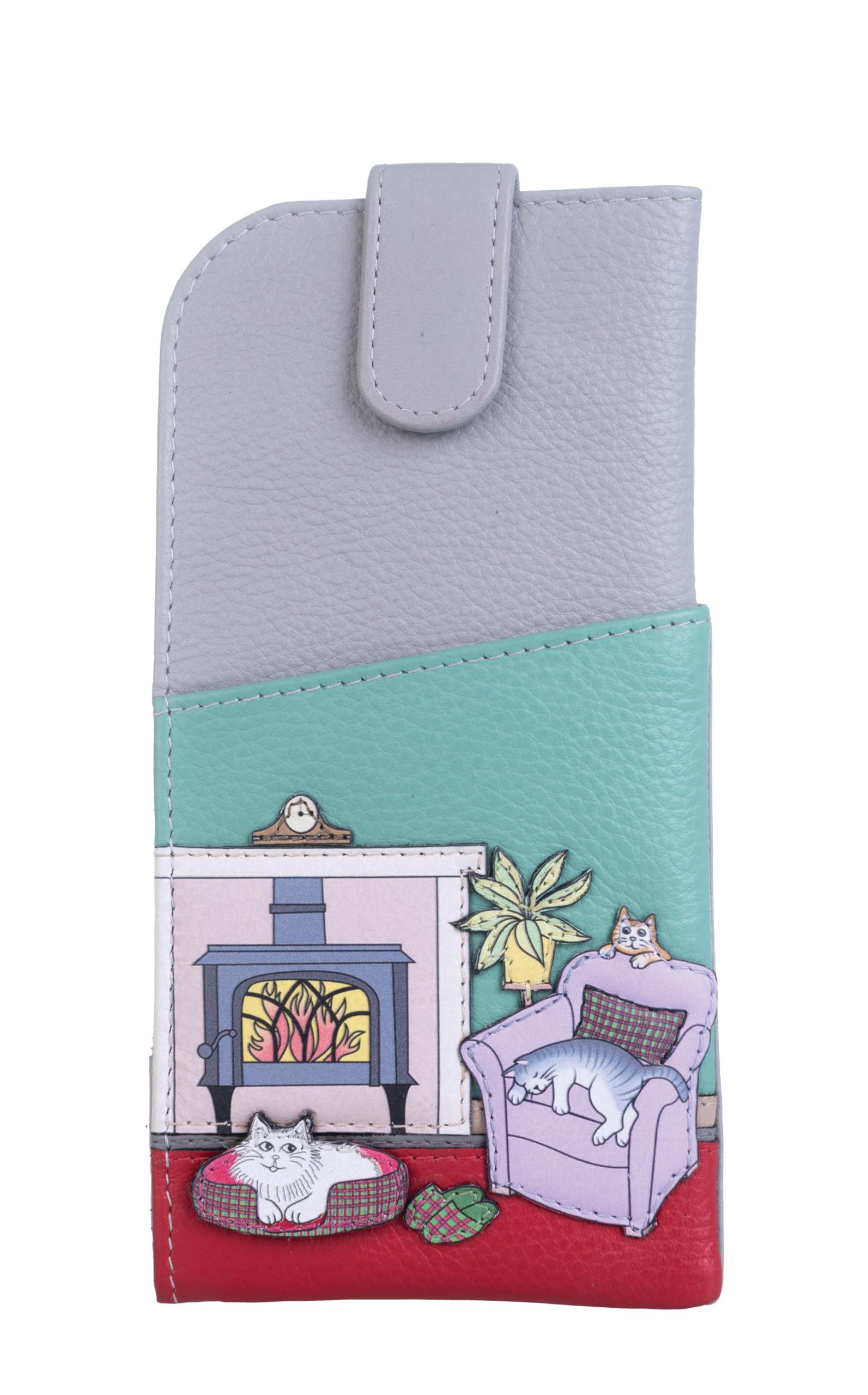 Mala Leather Hamish's House Scottish Theme Glasses Case - 5198 16