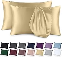 Vista 14 de Bare Home Fundas de almohada de satén para cabello y piel, paquete de 2 unidades estándar (20 x 26), fundas de almohada de lujo, cierre de sobre