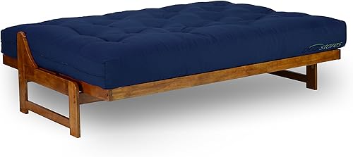 Miniatura 4 de Colchón de futón completo extra grueso de 10 pulgadas, sarga azul marino, fabricado en Estados Unidos