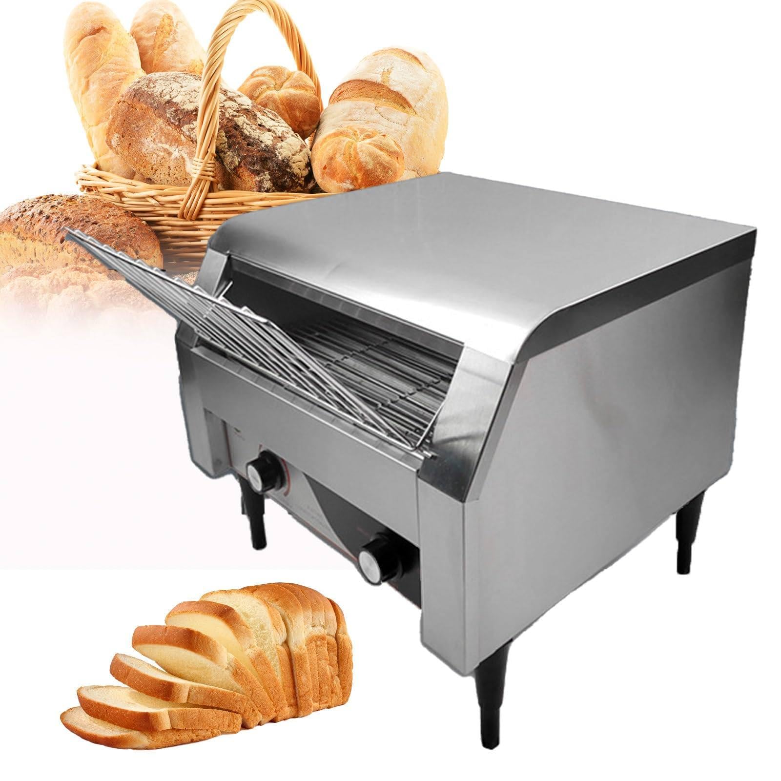 Tostadora de cinta transportadora comercial, tostadora de cinta transportadora para catering, horno tostador automático, máquina de pan eléctrica,150/300/450 piezas/h,para uffets,150