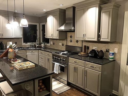 Miniatura 5 de Westablize Paquete de 2 tiradores de barra de gabinete de 5 pulgadas de 5.039 in, manijas moleteadas doradas y negras para tiradores de cajones