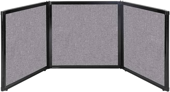 Versare Folding Tabletop Display | 3-Panel Partition | Lightweight Portable Workspace Divider | Cloud Gray 78" x 24"