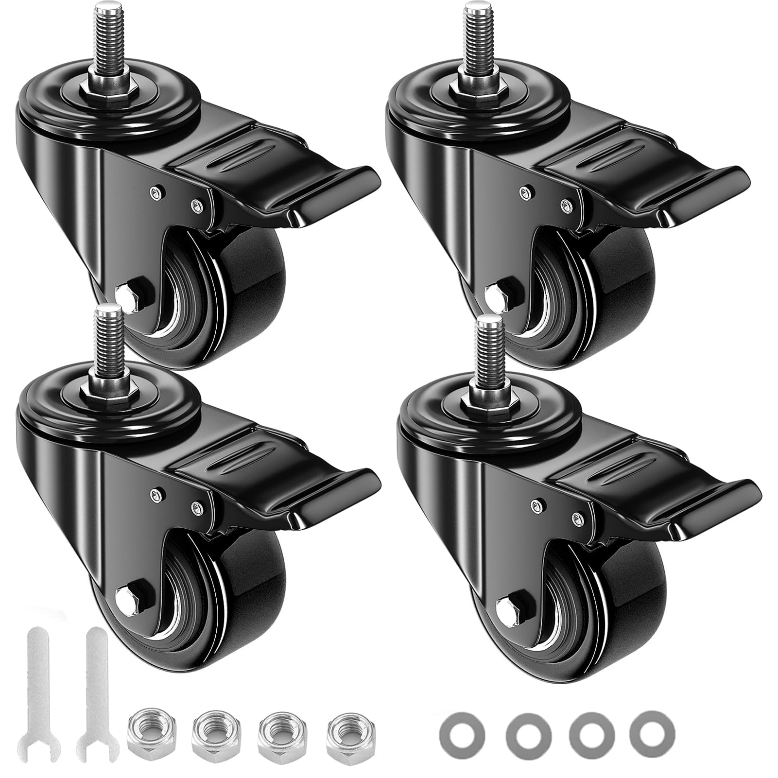 Heavy Duty 4 Inch Stem Casters - Set of 4 -24 Heavy Duty 4 Inch Stem Casters - Set of 4 -24